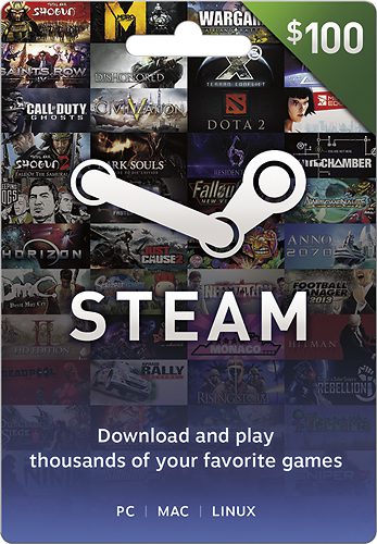 $100 Steam wallet gift Card