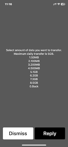 how to share data on mtn