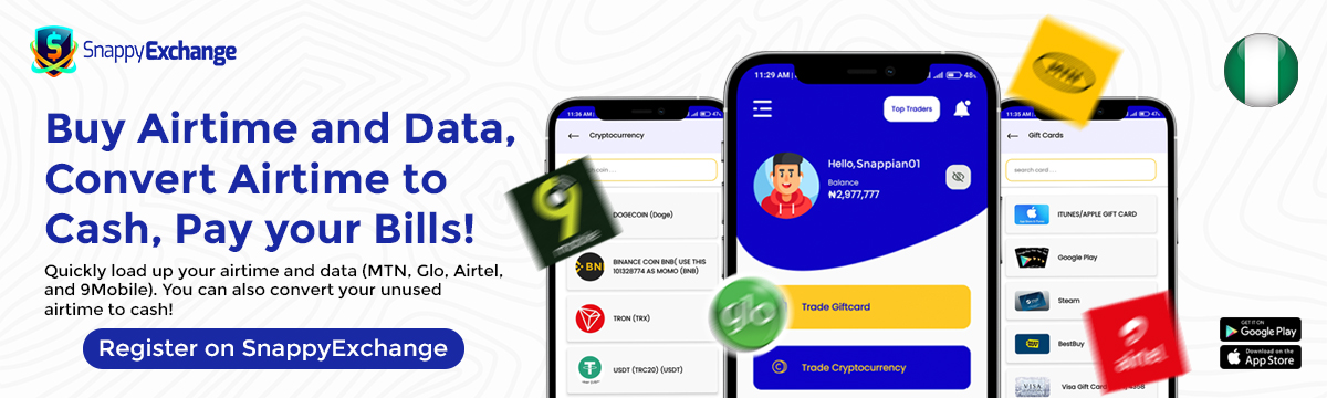 snappyexchange airtime trading banner
