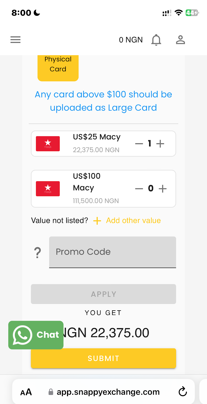 how to sell macy's gift card in nigeria