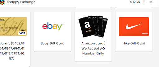 sell gift card page