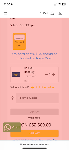 bestbuy gift card rate in nigeria